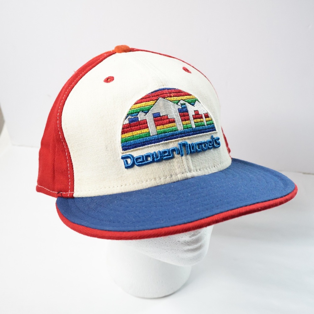 Denver Nuggets Hardwood Classics New Era Wool Fitted Hat Mens 7 1/2 USA‎ Made